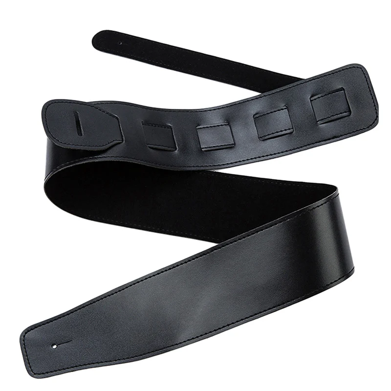 

Leather Padded Black Guitar Strap For Electric Acoustic Guitar Bass Adjustable Belt Black Coffee Color