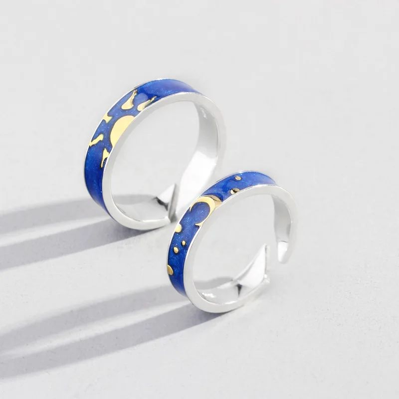 BOSCEN 925 пробы Серебряное кольцо пары для женщин мужчин девочек и мальчиков подарок