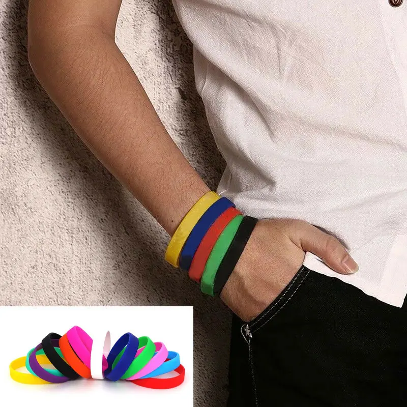 Creative New 12 Colors Fitness Power Bands Energy Bangles Men Basketball Sports Wristbands Silicone Rubber Elasticity Wristband