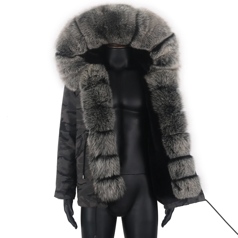 

2021 для мужчин 7xl зимняя куртка шуба из натурального Лисьего меха, большой меховой воротник, пальто с натуральным мехом, Водонепроницаемый ко...