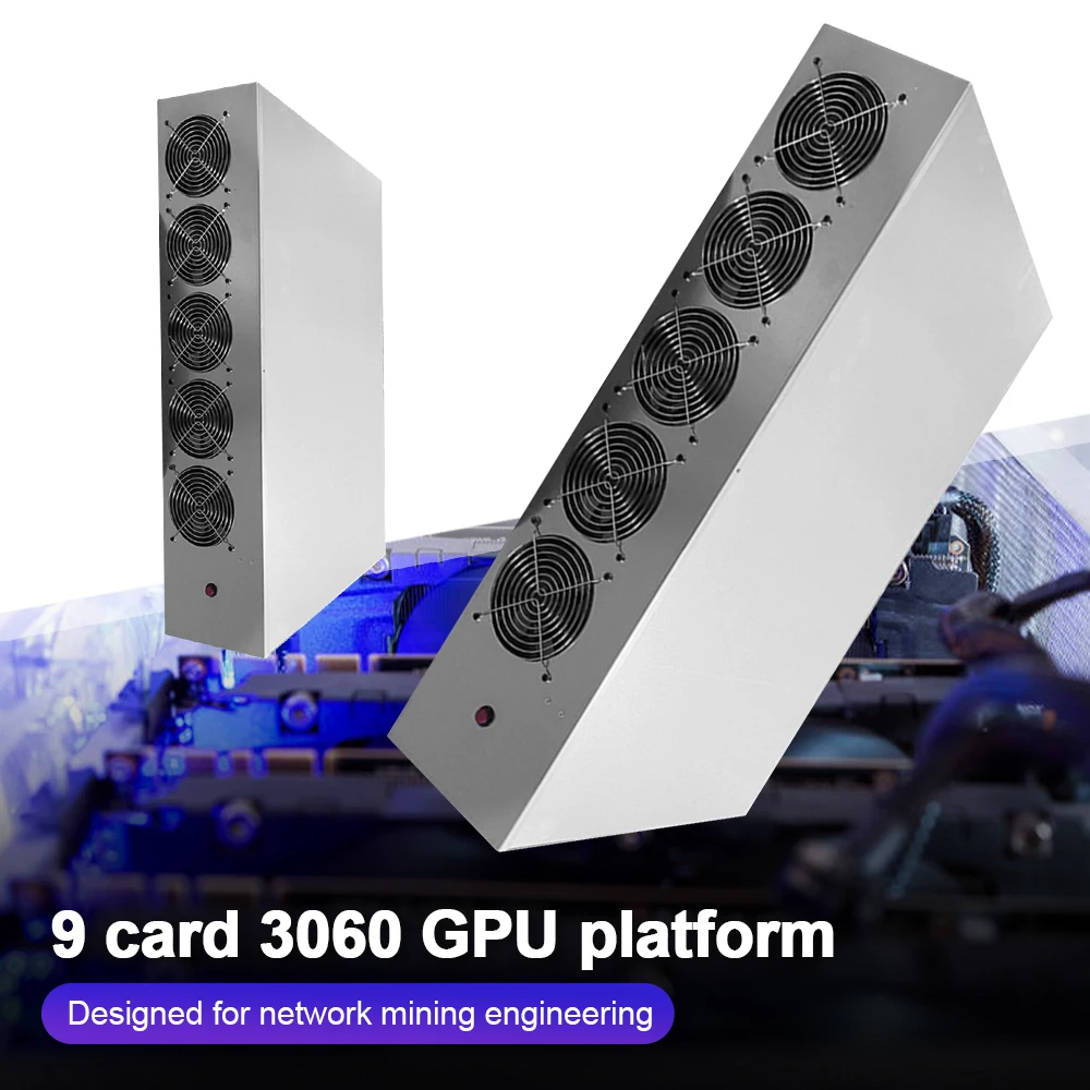 9 GPU PC чехол X79 материнская плата для майнинга компьютера шасси с вентилятором 3060