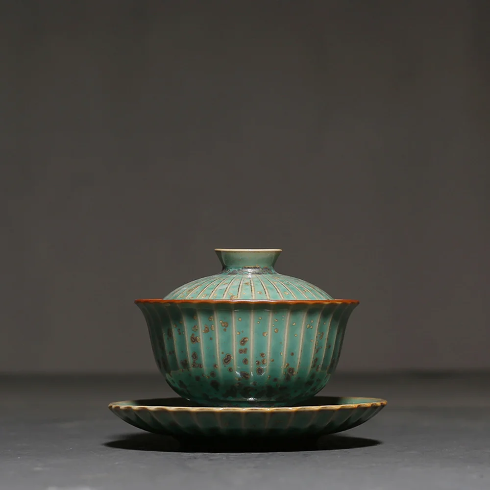 100 мл зеленая печь для обжига глазури меняющая чашу Gaiwan винтажные керамические