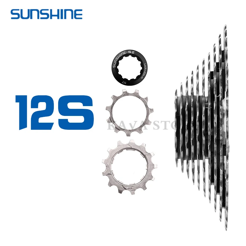 SUNSHINE Ultralight 12 Speed Cassette Road Bike 11T-28T/32T/34T 12V Flywheel K7 12S Freewheel for Shimano M6100 images - 6