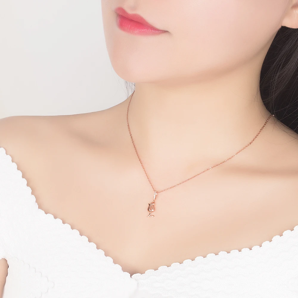 Простой Стиль 925 Серебряное ожерелье для девочек модное ювелирное изделие