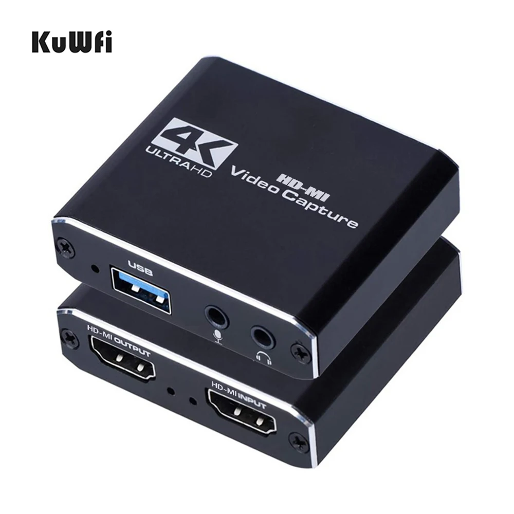 KuWFi Карта видеозахвата для потокового видео 1080P 4K USB3.0 HDMI переключатель игры PS4 Xbox