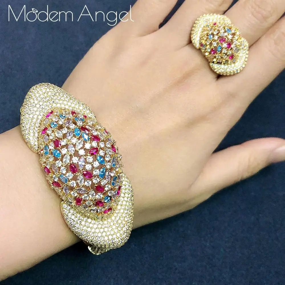 

ModemAngel Роскошные африканские наборы колец, модные Дубай Свадебные Ювелирные наборы для женщин Свадебные brincos para as mulheres