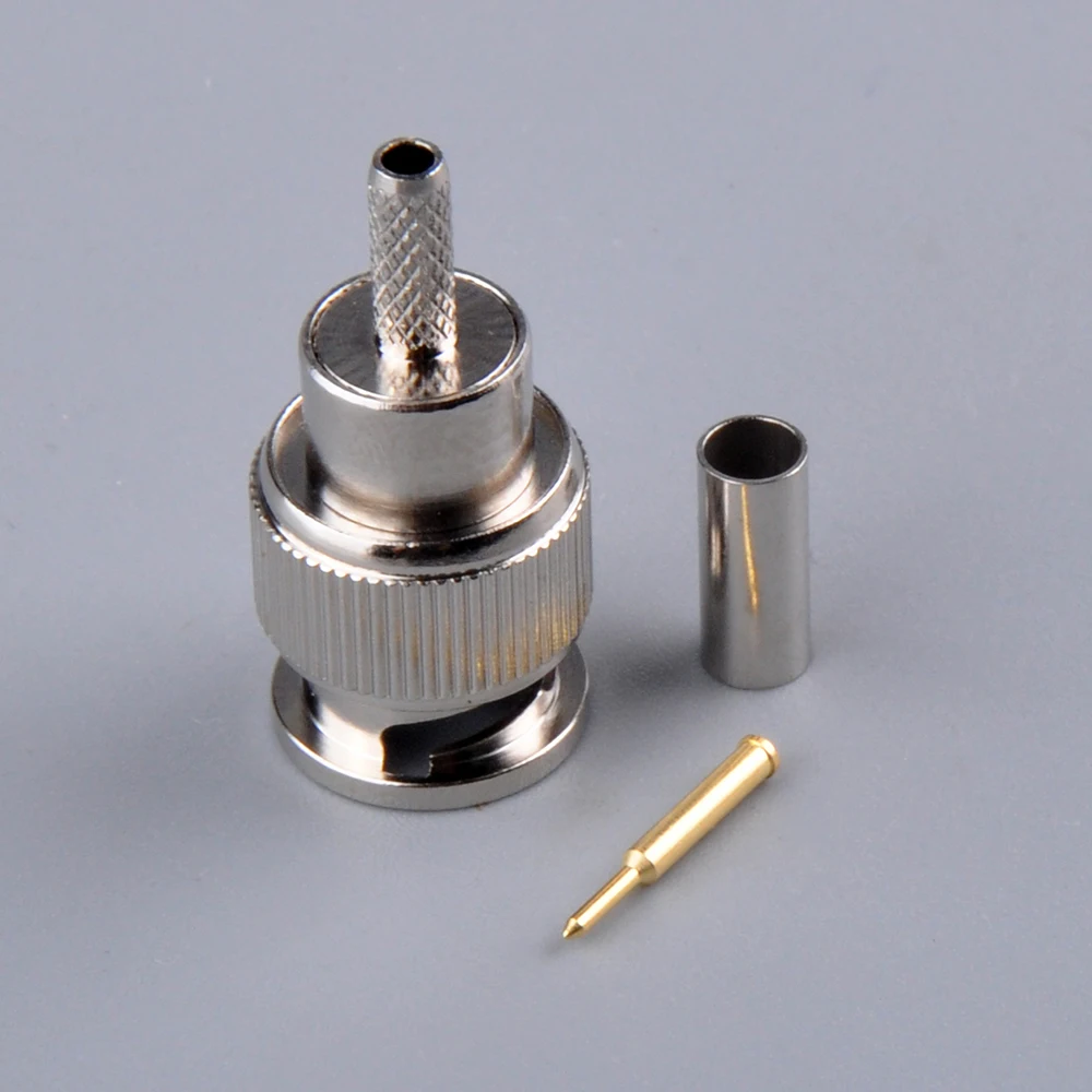 RF electrical wire terminal connector 75ohm Min BNC Q7 Crimp Plug straight for RG316 RG179 coaxial cable | Обустройство дома