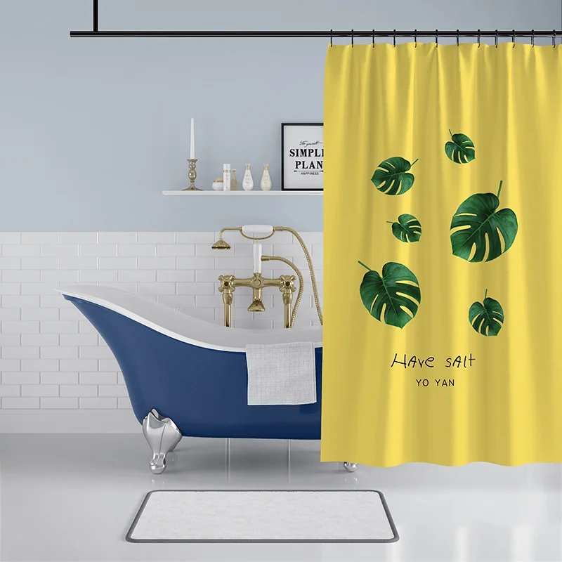 Листья занавески для душа Ванная комната полиэстер ткань водонепроницаемый