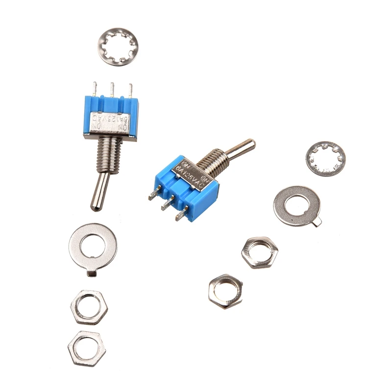 AC 250V/3A 120V/6A ВКЛ ВЫКЛ 2 положения SPDT самоблокирующийся тумблер 5 шт|Выключатели| |
