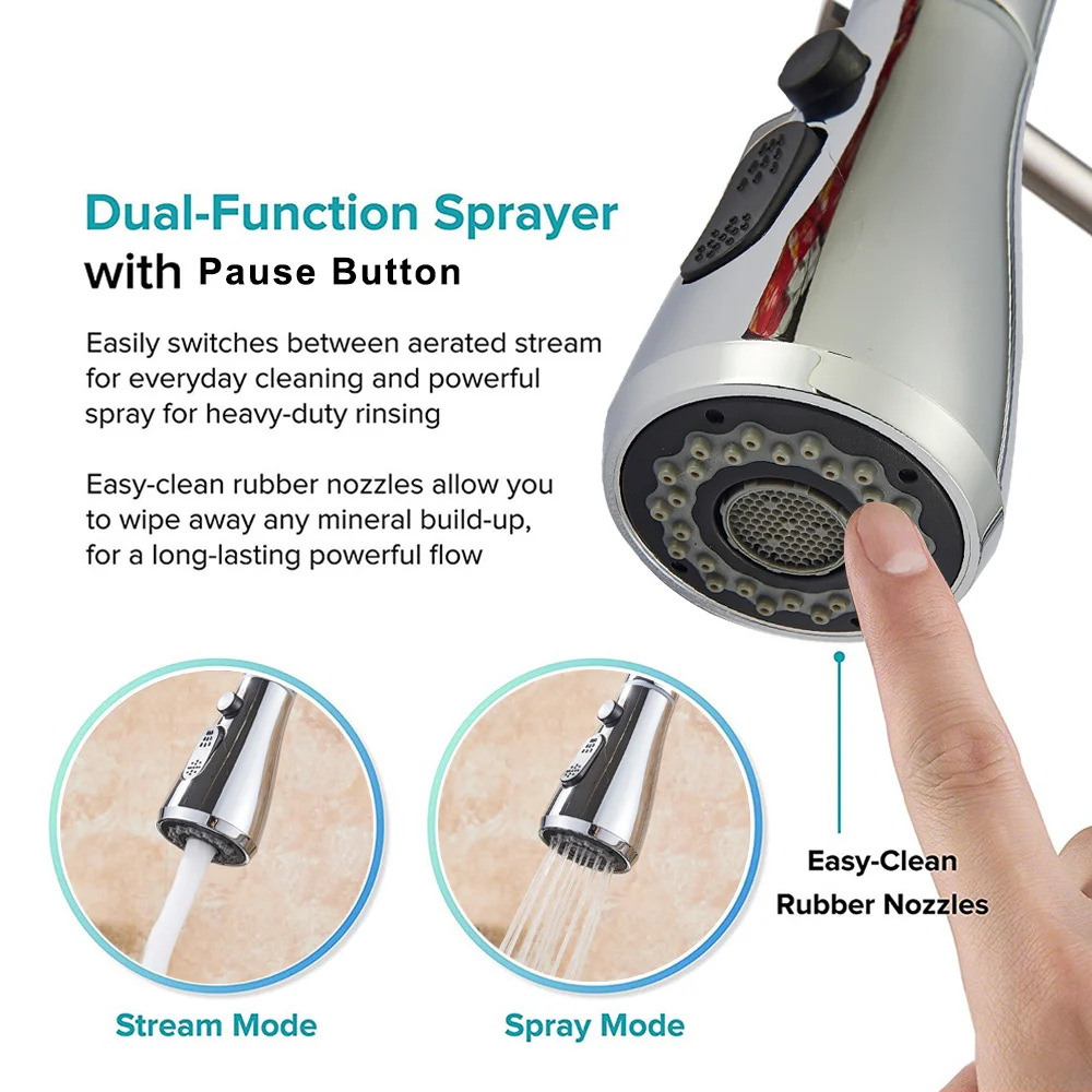 Матовый никелевый смеситель с одним отверстием выдвижной излив ручка