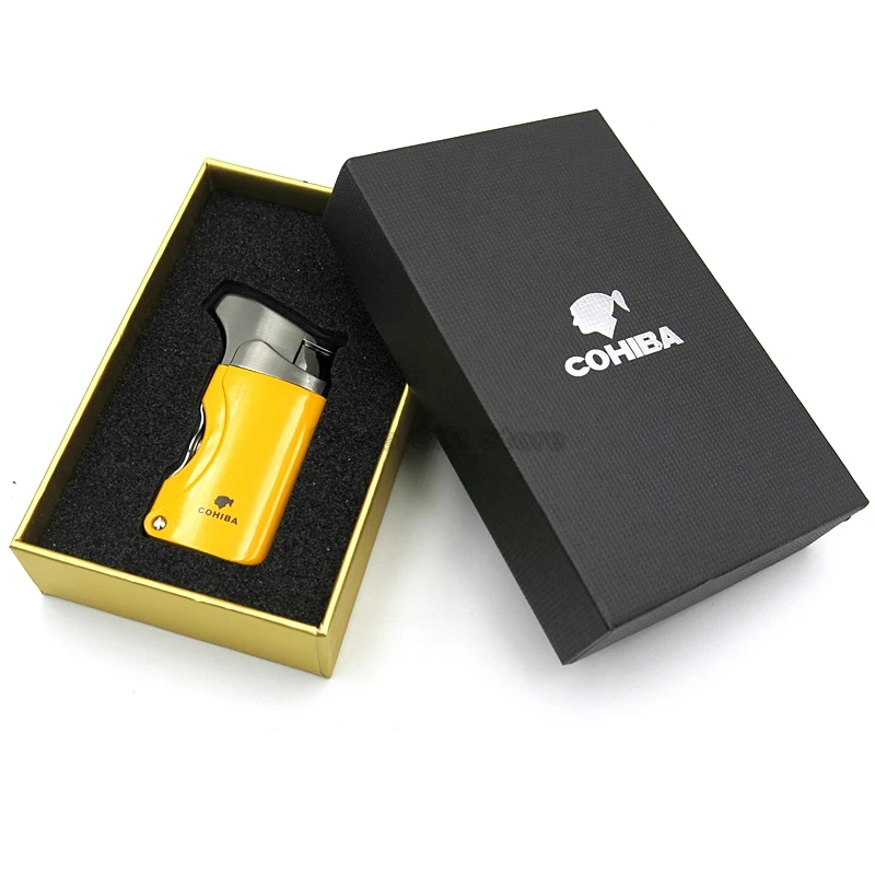 1 фонарь металлическая зажигалка для сигарет COHIBA Бутановая Зажигалка со