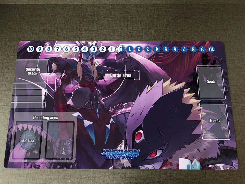 

Digimon Playmat Anime CCG DTCG Mat Grandracmon Beelzemon Trading Card Game Mat & Zones Free Bag Anti-slip Rubber Pad Mousepad