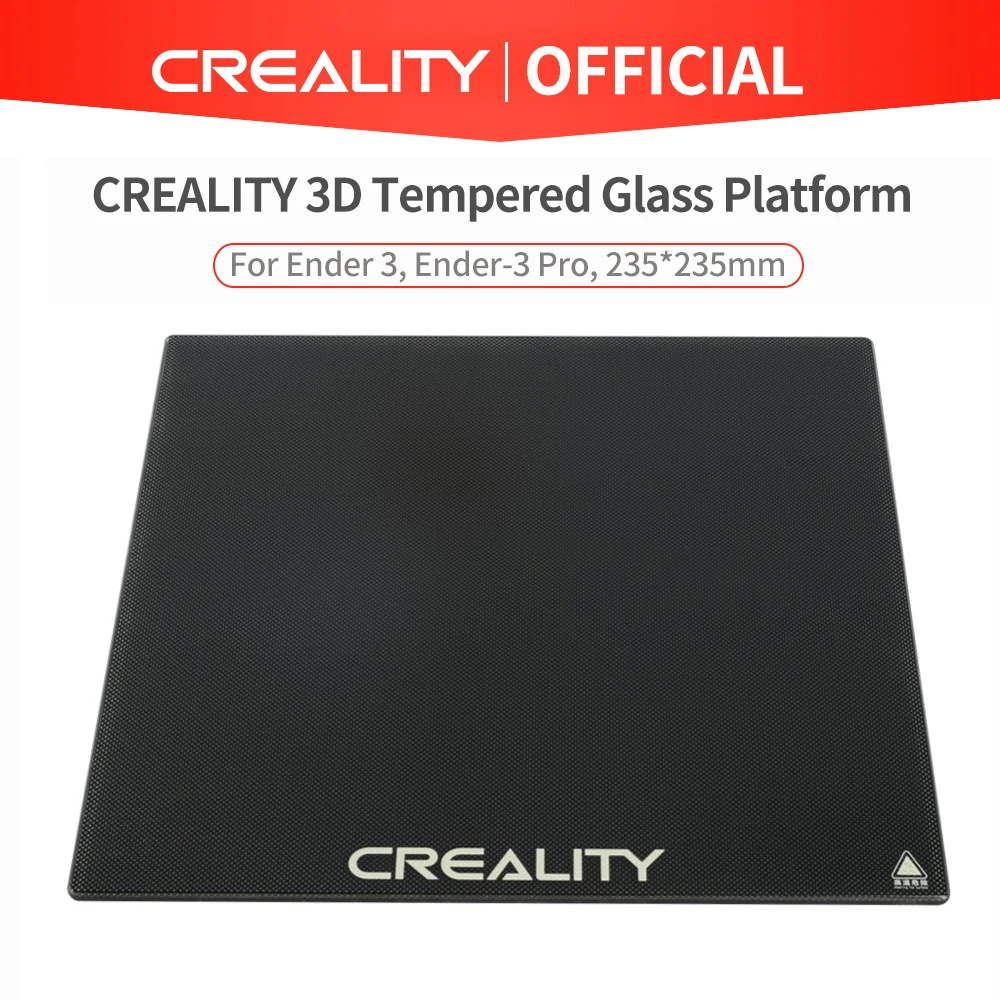 CREALITY Tempered Glass Plates Kits Heated Bed Build Surface Platform 235X235X4mm For Ender-3 V2/Ender-3 Pro/Ender-5