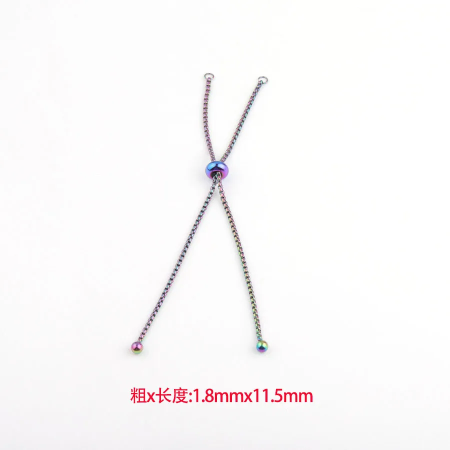 3 Pieces Stainless Steel Adjustable Bolo Chain Bracelets 11.5cm Slider with Stopper Bead Bangle for DIY Jewelry Making - купить по