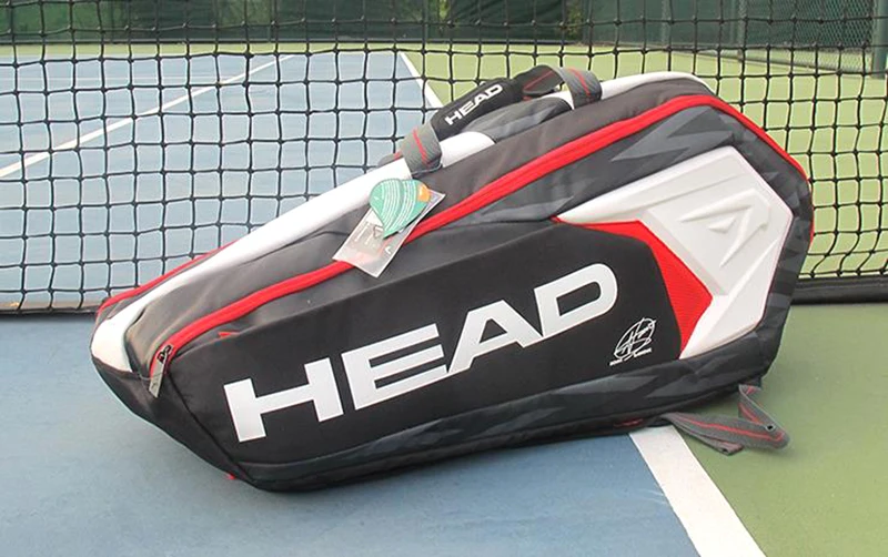 Сумка для тенниса Head Djokovic, оригинальная сумка для теннисной ракетки, двойная сумка на плечо, может держать 9 теннисных ракеток, Большой Вместительный теннисный рюкзак