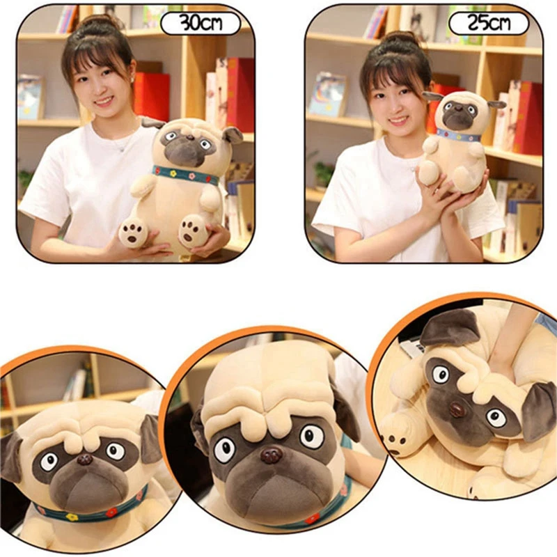

Plush Pug Toys Simulation Dog Doll Soft Stuffed Animal Shar Pei Pug Plush Pillow Kids Toy Soft Lifelike Cartoon