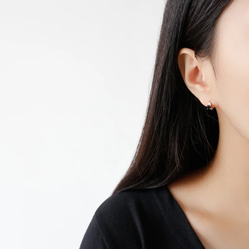 Женские серьги из стерлингового серебра S925 пробы с микро инкрустированным