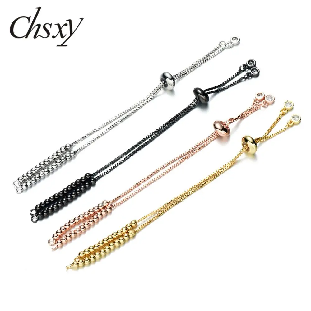 

Регулируемый слайдер CHSXY из 2019 меди и бисера, 2 мм, змеиная цепочка, четырехцветный Соединитель с двумя петлями для изготовления ювелирных из...