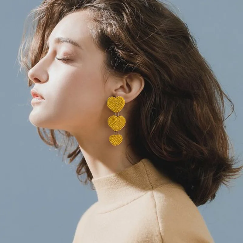 

Girlgo Trendy Bohemian Big Tassel Drop Earrings For Women 2020 Colourful Beaded Dangle Earring Fashion Jewelry Chic Party Gifts