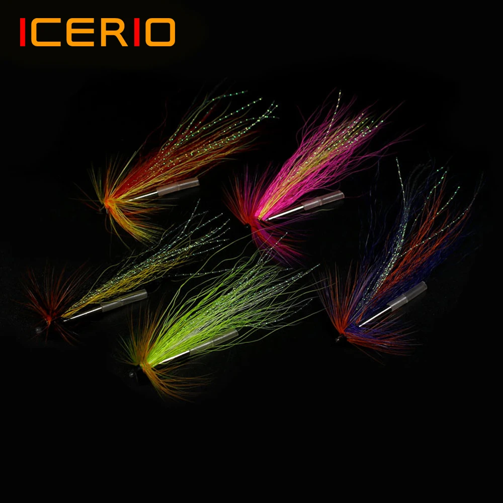 

ICERIO 10PCS Fly Fishing Ultra Slim Stainless Steel Needle Tube Fly Blackback Salmon Needle Tube Flies Lures