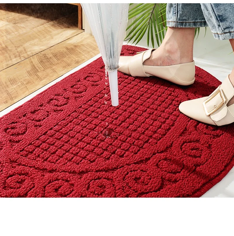 Серый коврик для ванной Сверхтонкий волоконный полукруглый входной двери