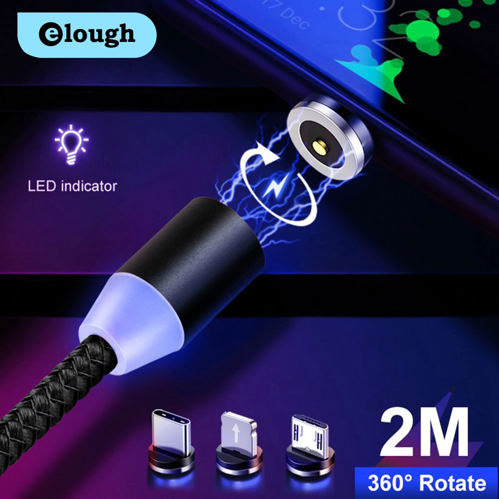 Магнитный зарядный Usb-кабель Elough El360 для iPhone 7 plus зарядное устройство магнитные