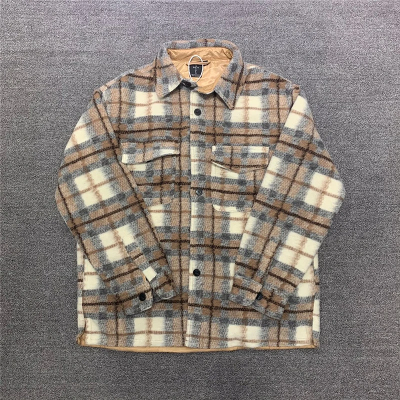 

2021ss Plaid Travis Scott Heavy Fabric Cactus Jack FLANNEL Jacket Men 1:1 Best Quality Women Shirt Wool Jersey Coats Pullover