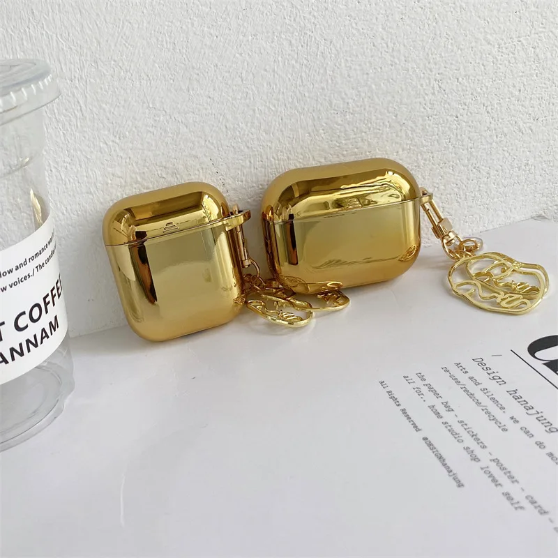 

Чехол для Apple AirPods 2 с золотым гальваническим покрытием, чехол для AirPods Pro, чехол для IPhone, аксессуары для наушников, чехол для AirPod, чехол для Air ...