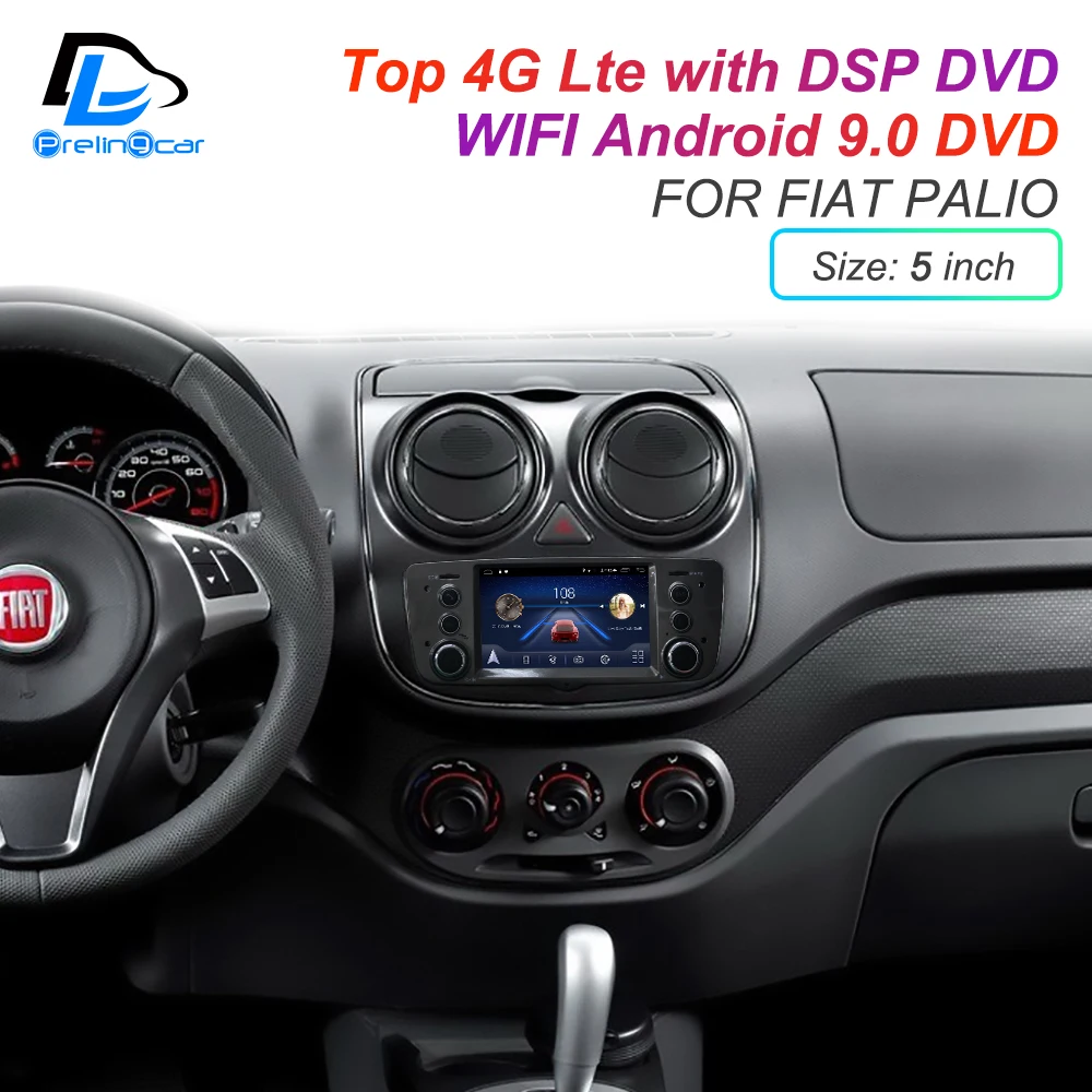 IPS сенсорный экран DSP звук Android 9 0 2 DIN 4g Lte радио для FIAT Palio GPS DVD плеер стерео