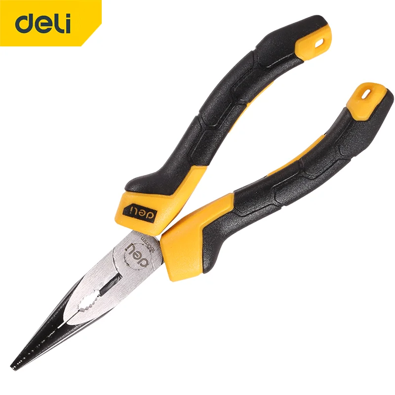 

DELI 6-8 Inch Multifunctional Needle-nose Pliers Wire and Cable Cut Wire Stripper Terminal Crimping Hand Tool Electrician