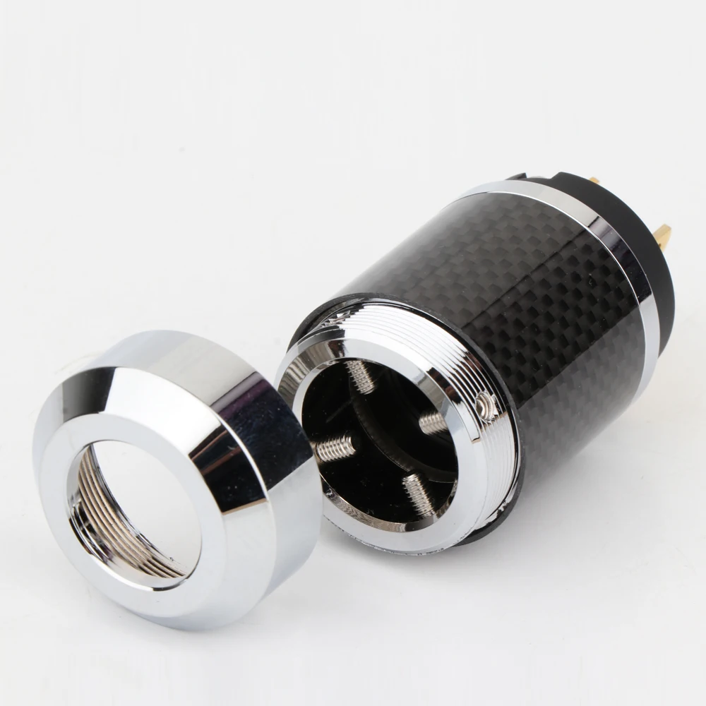 

BCF2-G Hi-End Black Carbon Fiber Gold Plated US Power Cable Plug IEC Connector Female male HIFI DIY Mains Power Cable