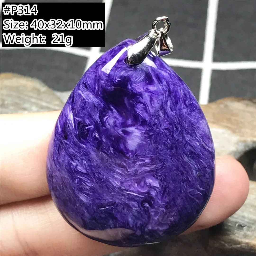 

Natural Purple Charoite Beads Pendant Jewelry For Women Men Healing Luck Crystal Stone Silver 40x32x10mm Beads Gemstone AAAAA
