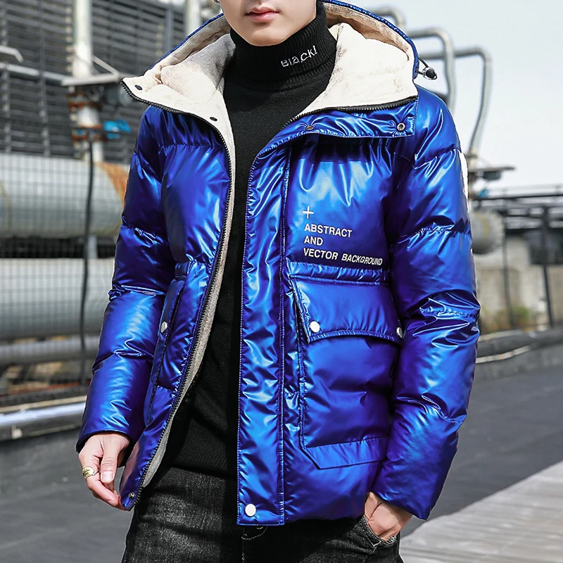 Winter Men's Coat Korean Style Thick Hooded Cotton-Padded Jackets Youth Warm Outwear Slim Fit Male Tops Clothing Casual Jacket