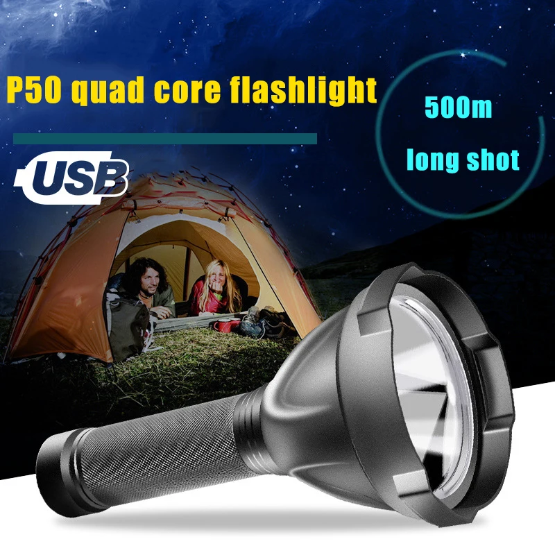 

High Light LED Flashlight Outdoor Multifunctional Aluminum Alloy Flashlight Rechargeable Torch K888