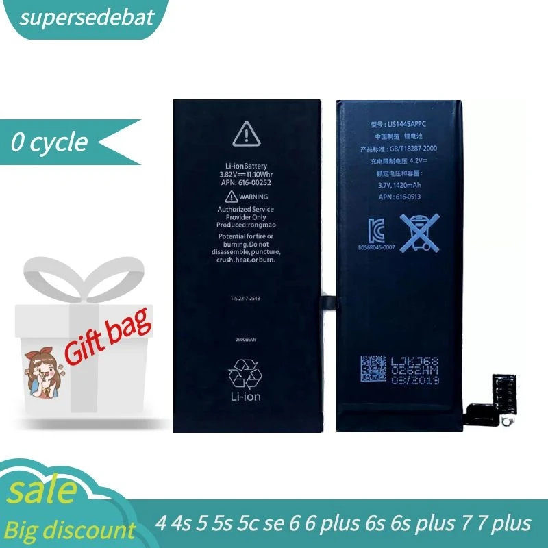 

Supersedebat for Iphone 5 Battery for Iphone 6s for Iphone 4 4s 5 5s 5c Se 6 6 Plus 6s 6s Plus 7 7 Plus Bateria Batteries Phones