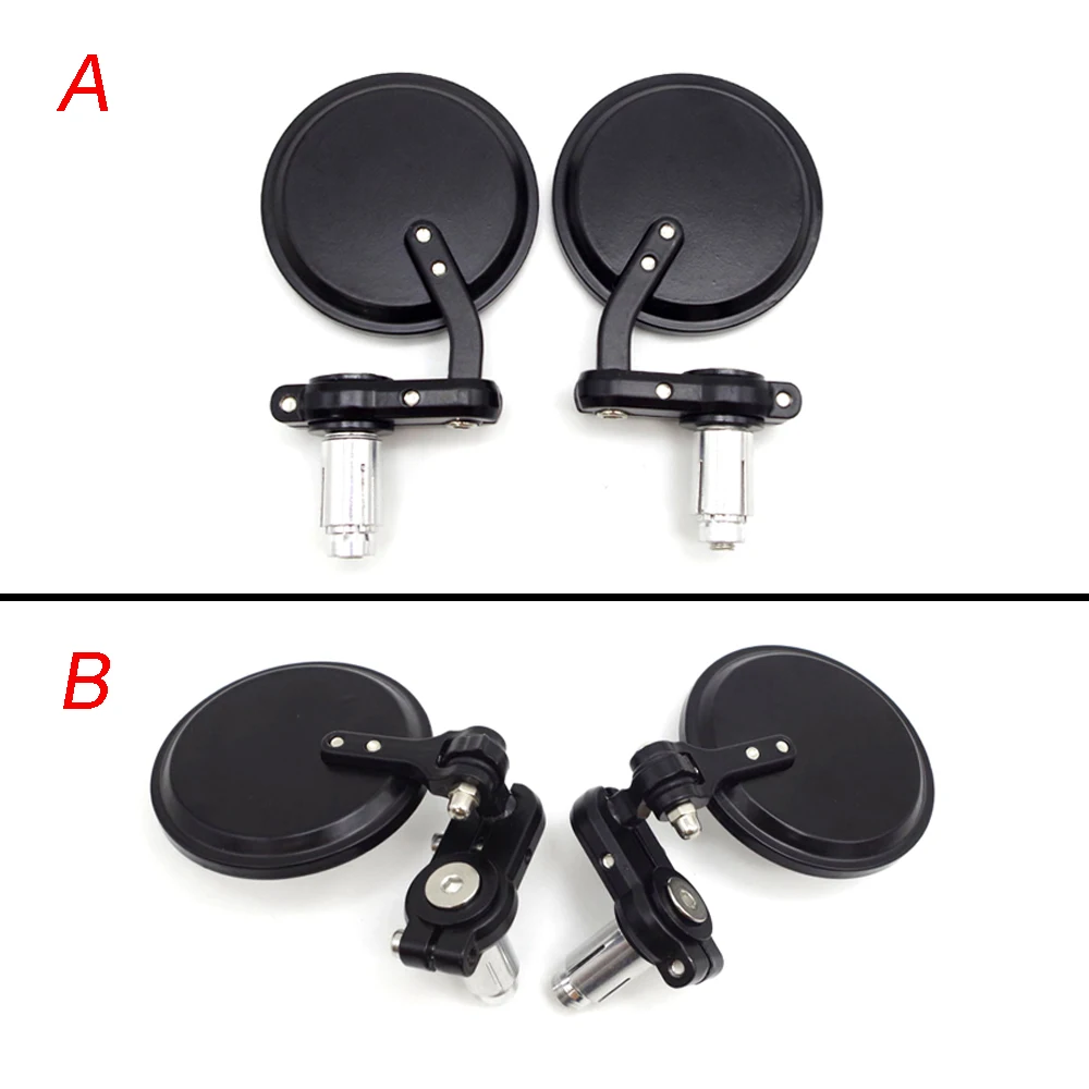 Универсальное черное зеркало заднего вида для мотоцикла круглые овальные