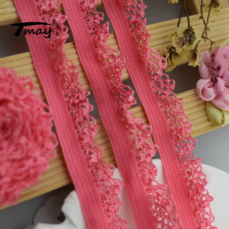 #1698 глубокий розовый цвет Вьетнамки с эластичным ремешком кружевная лента 8