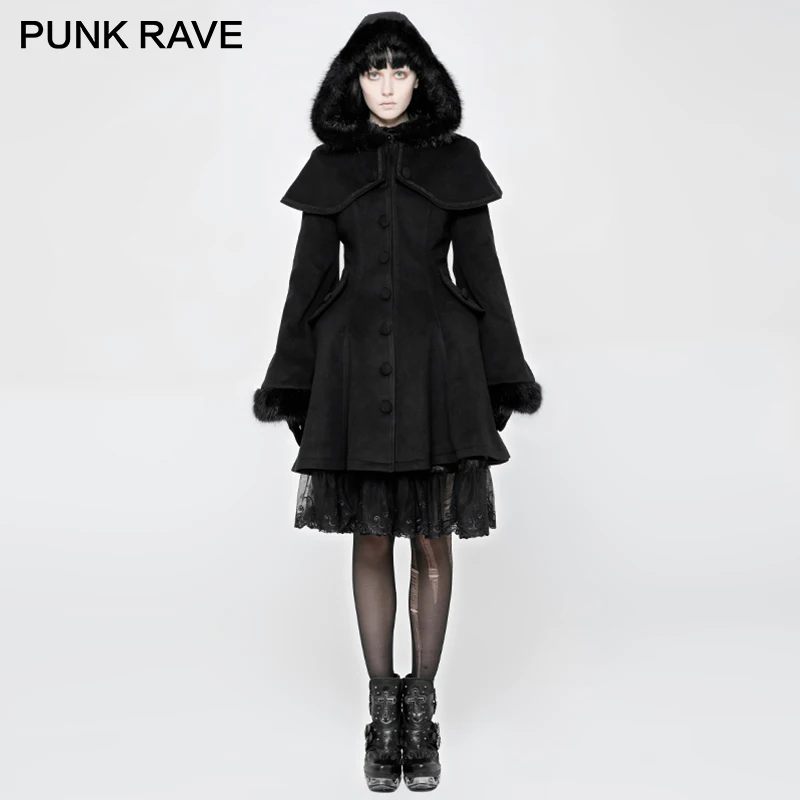 Куртка женская с капюшоном средней длины мягкая в стиле панк ролита имитацией