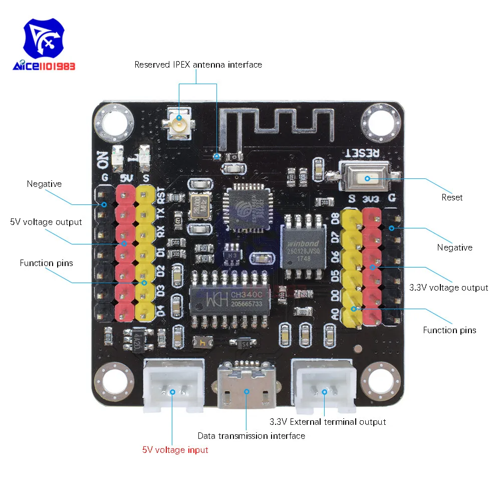 Беспроводной модуль diymore DM Strong Series ESP8266 беспроводной CH340 CH340G Micro USB 5 в 3 В для Arduino IDE