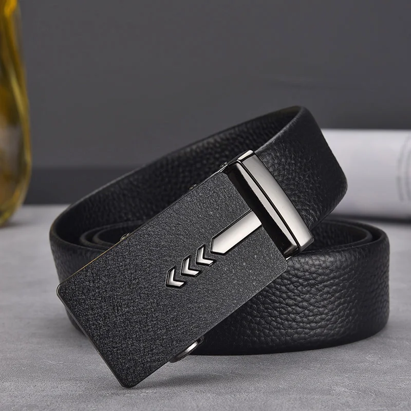 

CARTELO Genuine Leather Belt Automatic Alloy Buckle Belt Classic Fashion Luxury Cow Genuine Leather Belt for Men Men