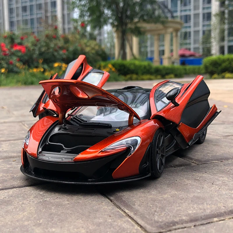 1:24 литая модель автомобиля MCLAREN P1 оригинальная фабрика открывает дверь желтая
