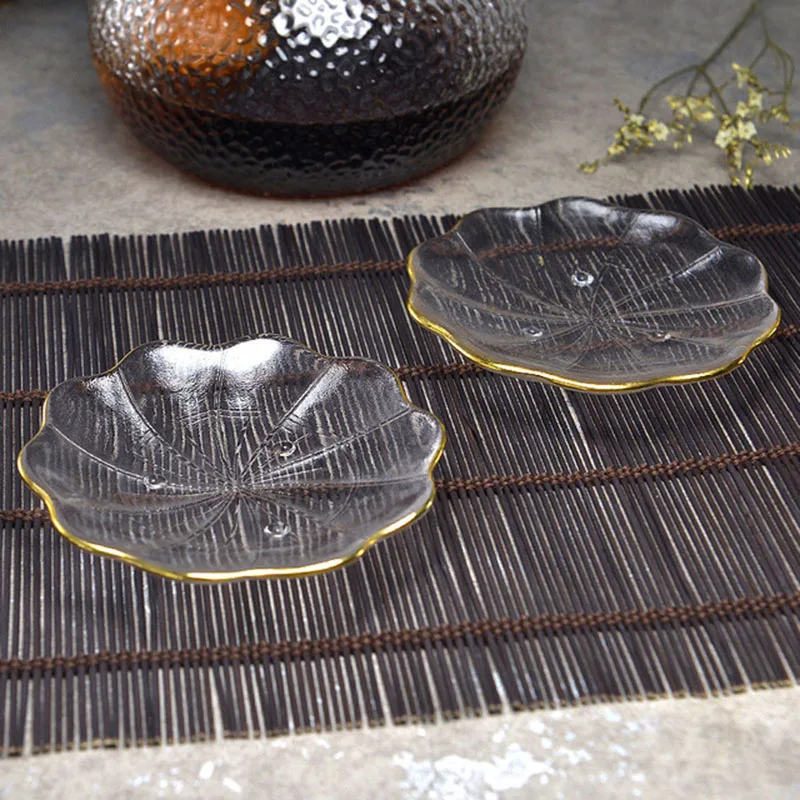 Стеклянная тарелка в японском стиле форме цветка для суши торта десерта