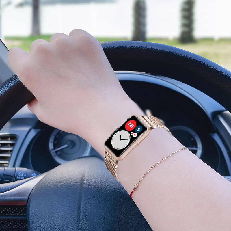 

Milanese Strap For Huawei Watch FIT band Accessories Magnetic Loop stainless steel metal bracelet Huawei Watch fit 2021 Strap