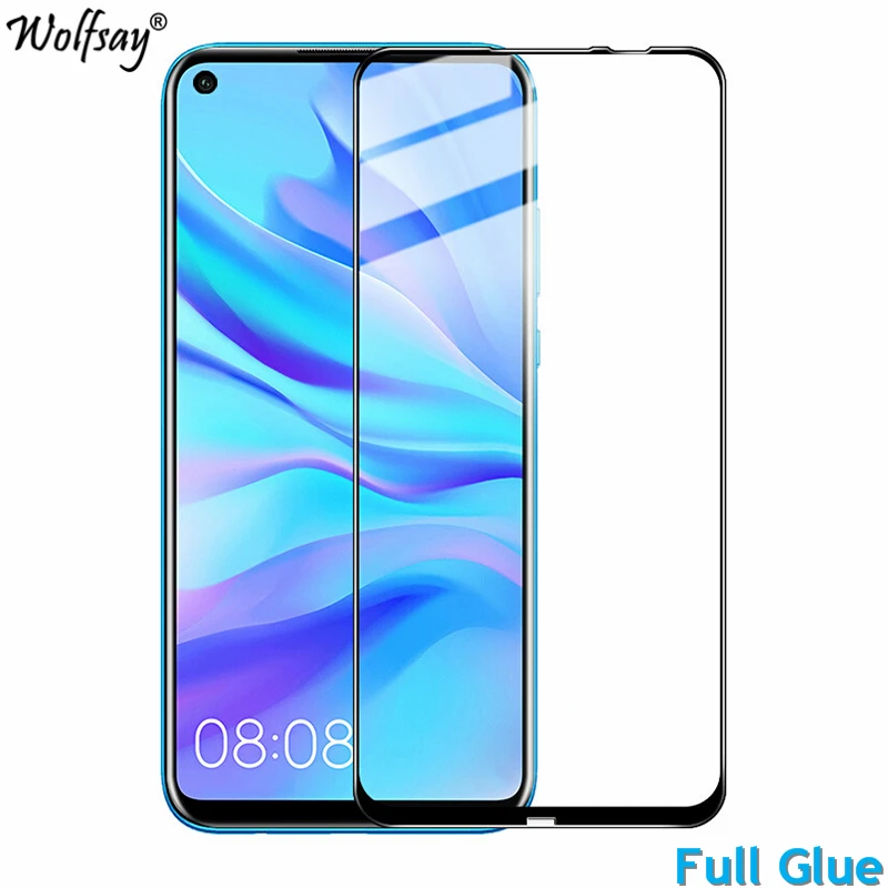 2 protectores de pantalla de pegamento completo para Huawei Nova 5i Pro cubierta completa de vidrio templado para Huawei Nova 5i Pro 9H 2.5D pel&iacute;cula de calidad suprema-0
