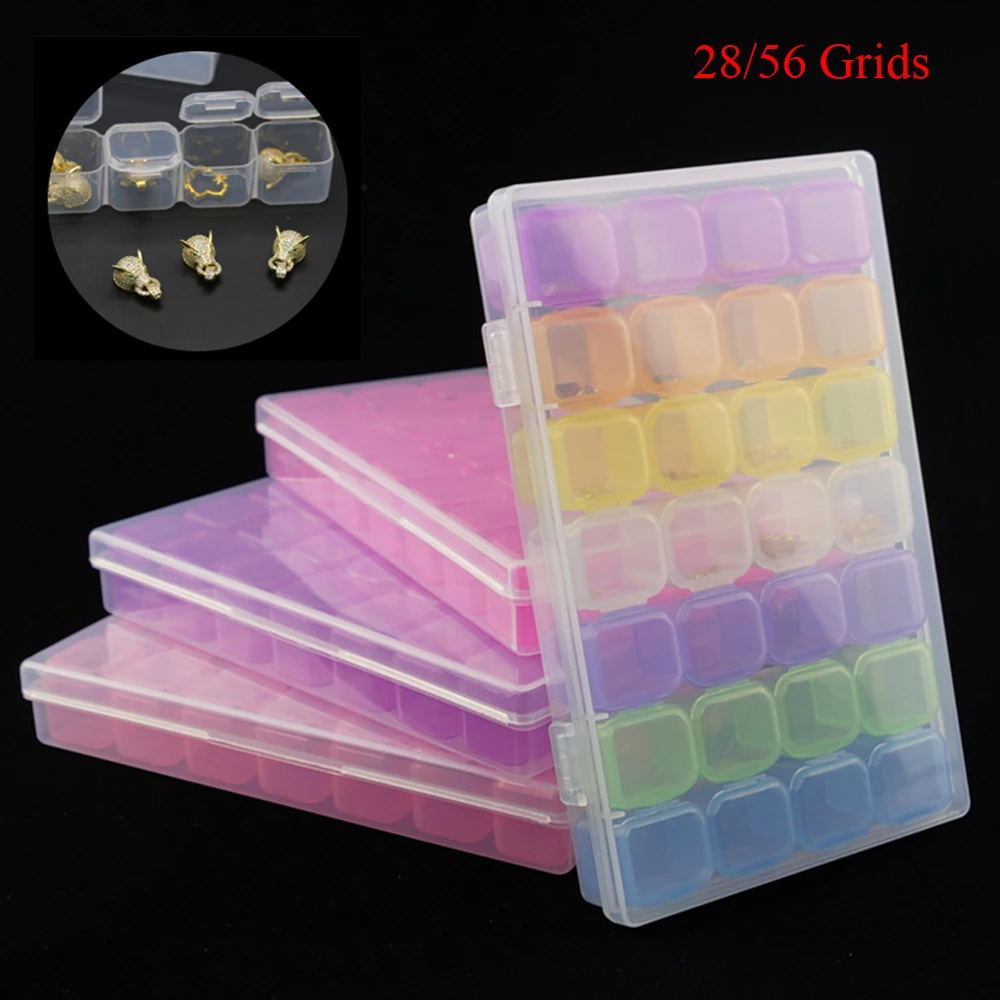 28/56 слотов пластиковый органайзер пустая коробка для хранения искусство ногтей
