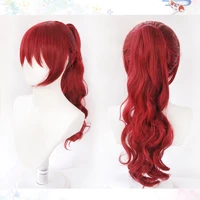 game persona 5 yoshizawa kasumi red wig cosplay costume heat resistant synthetic hair women party role play wigs wig cap
