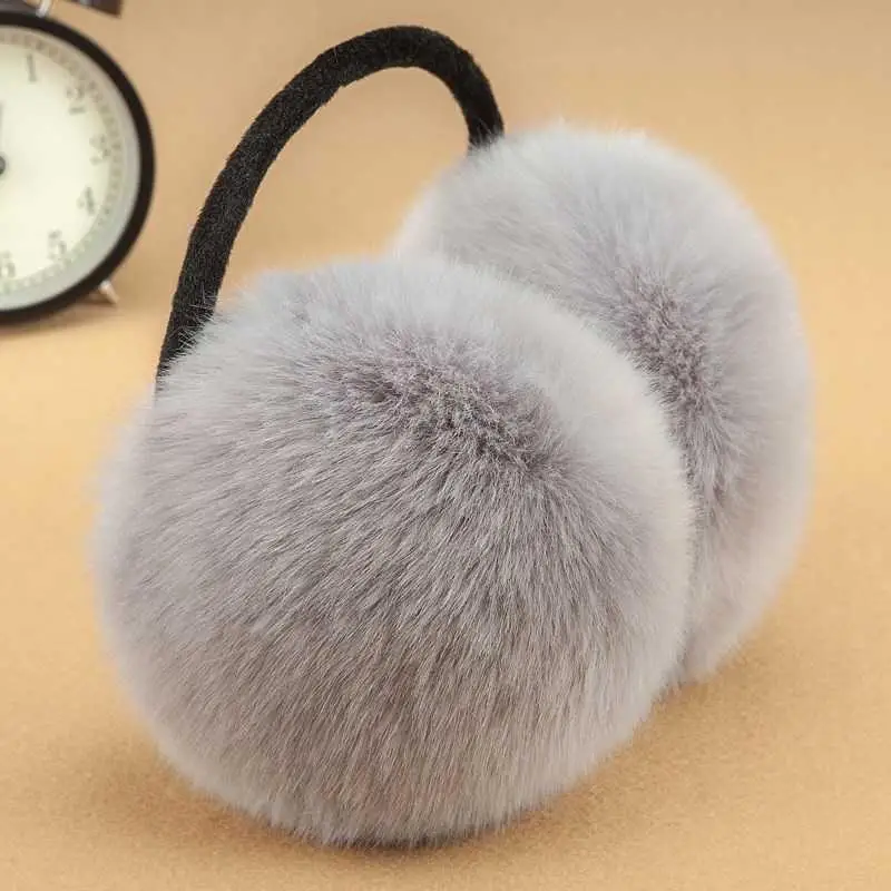 

Faux Fur Ear Muffs Winter Warm Ladies Earmuffs Cute Plush Solid Color After Wearing Earmuffs Winter Accessories for Women Warmer