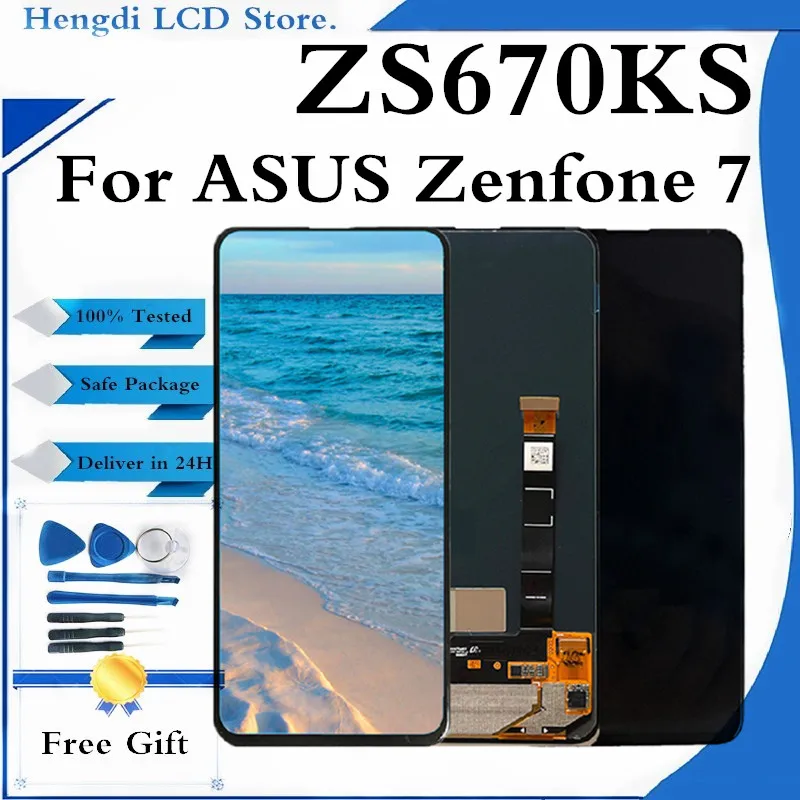 

Оригинальный Amoled экран для Asus Zenfone 7 ZS670KS, ЖК-дисплей, рамка, сенсорная панель, дигитайзер Для Zenfone 7 Pro ZS671KS I002DD, LCDs
