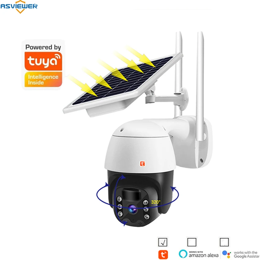 

Наружная камера видеонаблюдения на солнечной батарее, Wi-Fi, PTZ, 1080P