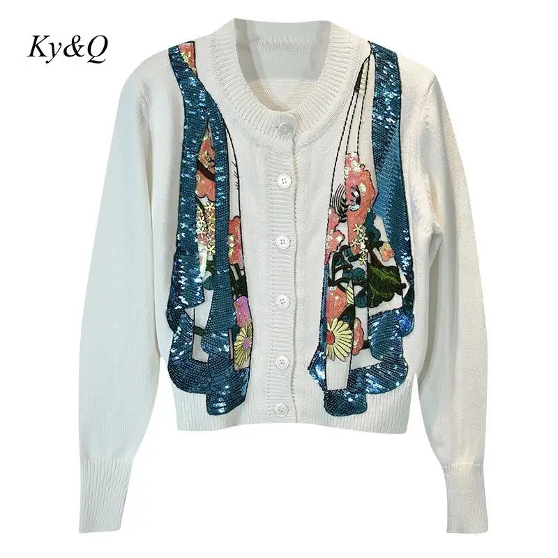 2020 зимний женский брендовый дизайнерский свитер с блестками Рождественский